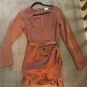 Copper Orange Silk Romper
